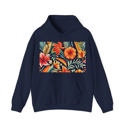 Unisex Heavy Hoodie Hawaiian Vibes Royal Blue